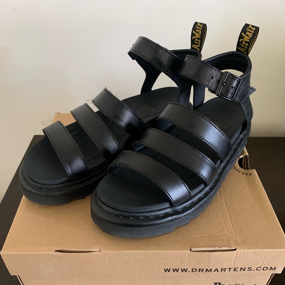 Dr.Martens Black Platform Sandal Blaire Brando